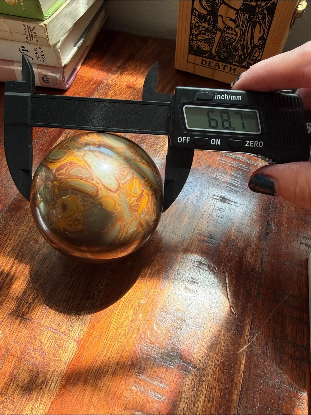 ✨ Bamboo Jasper Sphere • 438 g • 68.7 mm